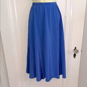 Vintage 80s Espresso Brand Royal Blue Full Polyester Midi Skirt